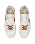 Sneakers en Cuir Liz blanc/orange métallisé