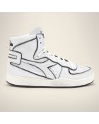 Sneakers Sketch aus Leder in Weiß/Schwarz