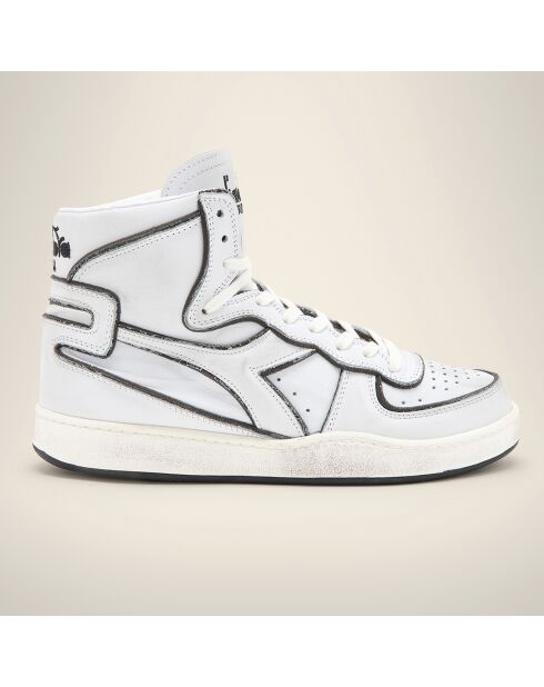 Sneakers Sketch aus Leder in Weiß/Schwarz