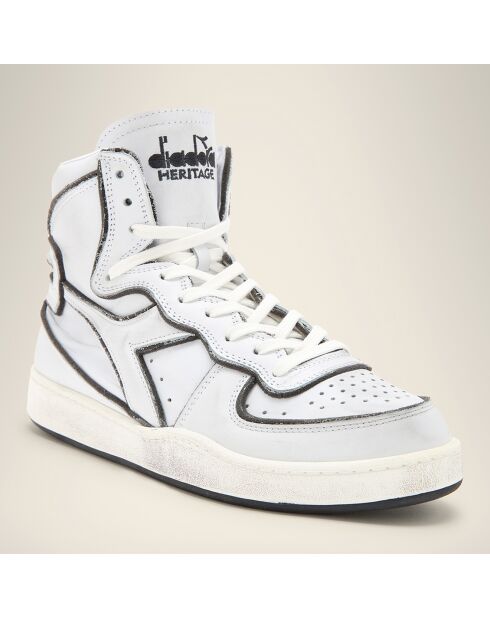 Sneakers Sketch aus Leder in Weiß/Schwarz