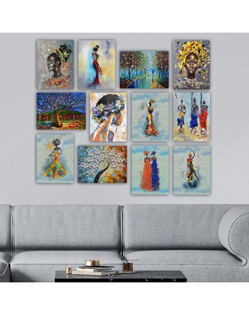 12 Peinture décorative  multicolore - 20x15 cm