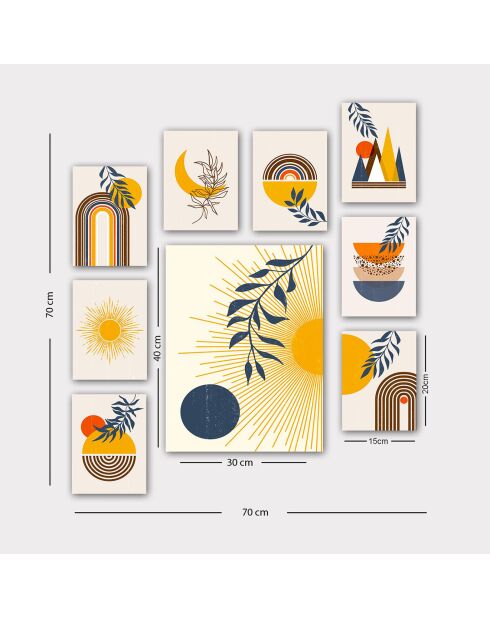 Pintura decorativa multicolor - 20x15 cm (8 piezas)
