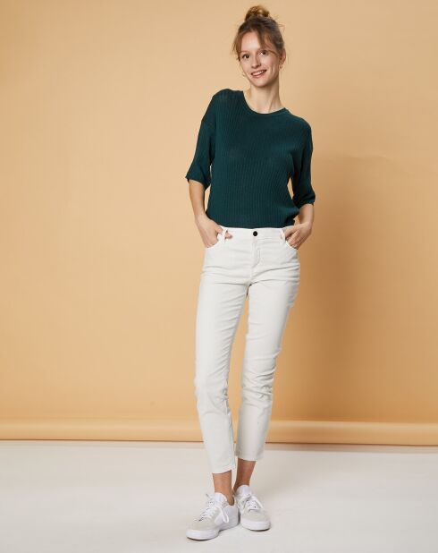 Pantalon slim en Velours Arizona new blanc craie