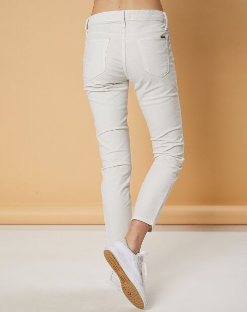 Pantalon slim en Velours Arizona new blanc craie