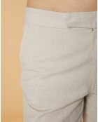 Pantalon droit en Coton & Lin Strech Grace sable