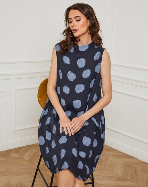 Robe 100% Lin Azura marine