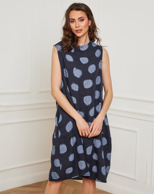 Robe 100% Lin Azura marine