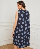 Robe 100% Lin Azura marine