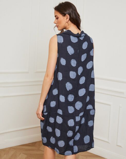 Robe 100% Lin Azura marine