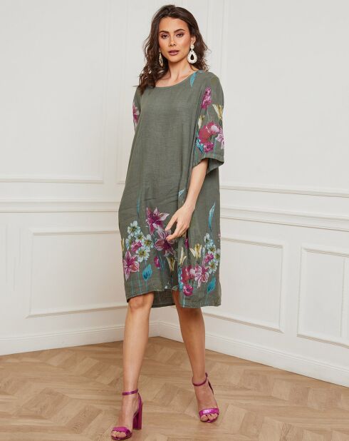 Robe 100% Lin Bouno kaki