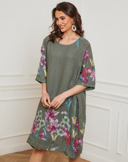 Robe 100% Lin Bouno kaki