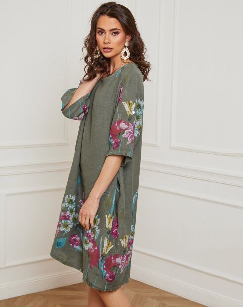 Robe 100% Lin Bouno kaki