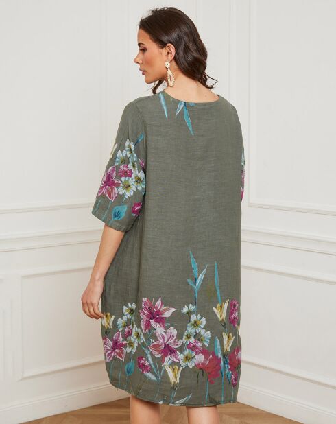 Robe 100% Lin Bouno kaki