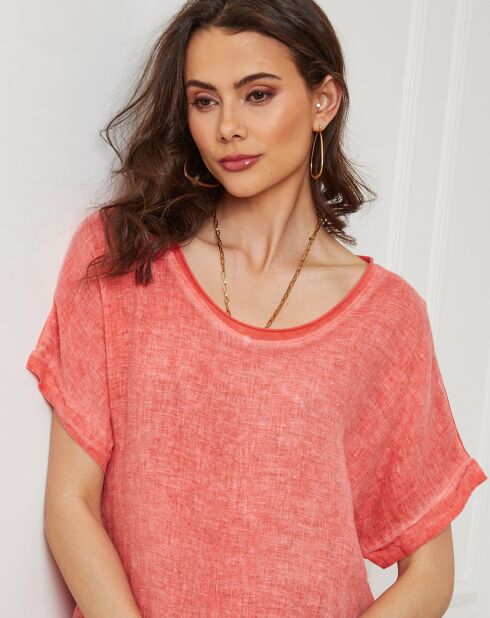 Top 100% Lin Calone corail