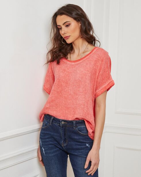 Top 100% Lin Calone corail