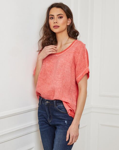 Top 100% Lin Calone corail