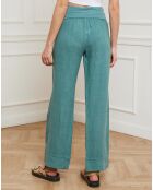 Pantalon 100% Lin Derwan vert
