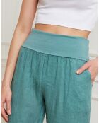 Pantalon 100% Lin Derwan vert