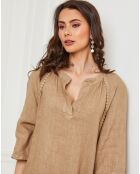 Robe 100% Lin Devalone camel