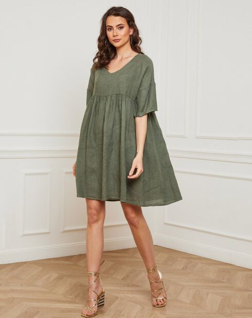 Robe 100% Lin Dobby kaki