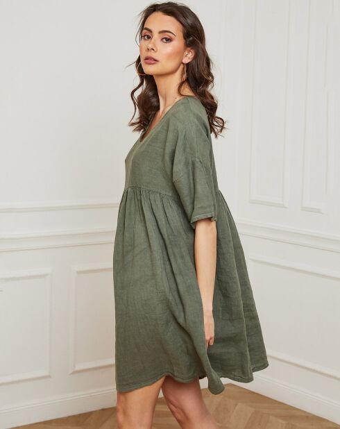 Robe 100% Lin Dobby kaki