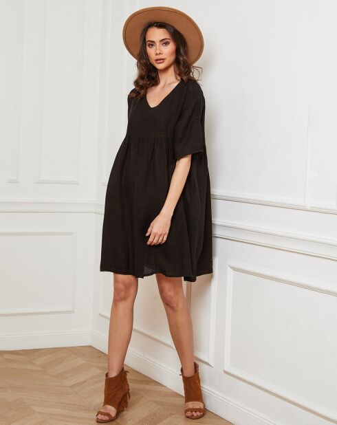 Robe 100% Lin Dobby noire