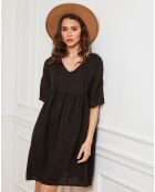 Robe 100% Lin Dobby noire