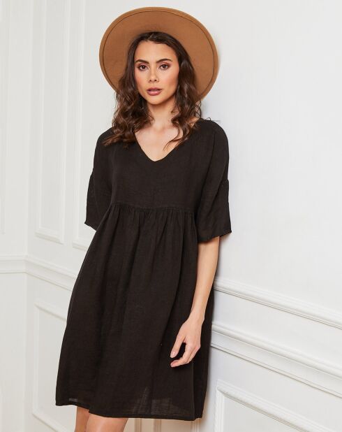 Robe 100% Lin Dobby noire