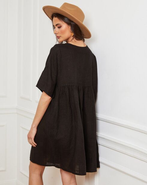 Robe 100% Lin Dobby noire