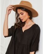Robe 100% Lin Dobby noire