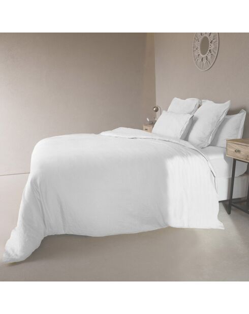 Housse de couette 100% Lin  Hortense blanche