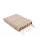 Fouta Hamptons Lurex rosa Bienenwabe - 100x200 cm