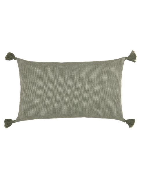 Fodera per cuscino Stockholm verde con nappine