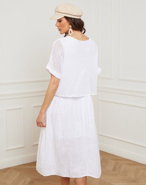 Robe 100% Lin Equanone blanche