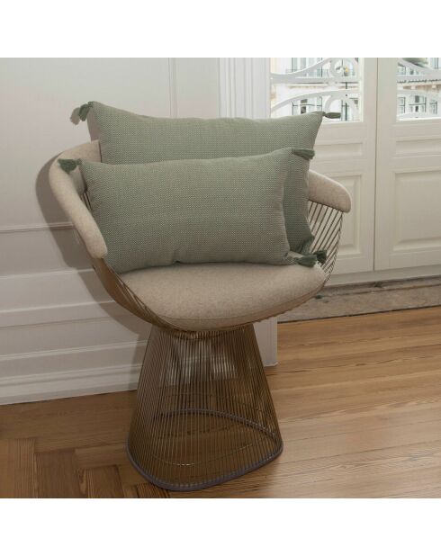 Fodera per cuscino Stockholm verde con nappine