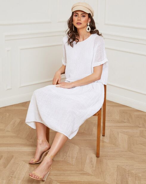 Robe 100% Lin Equanone blanche