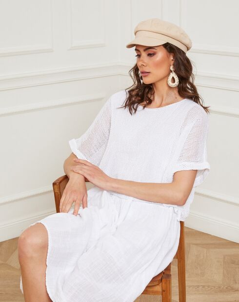Robe 100% Lin Equanone blanche