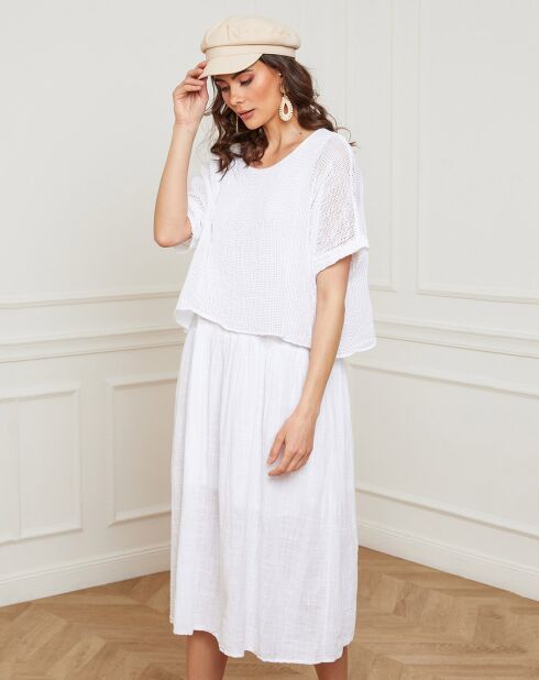 Robe 100% Lin Equanone blanche