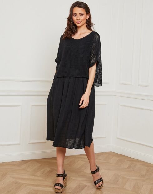 Robe 100% Lin Equanone noire