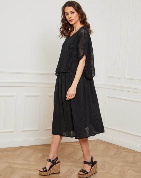 Robe 100% Lin Equanone noire