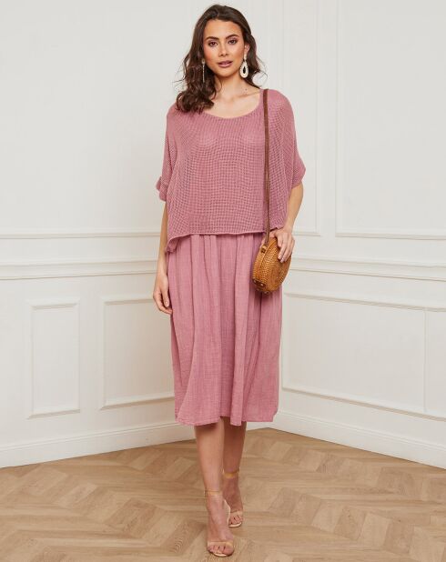 Robe 100% Lin Equanone vieux rose
