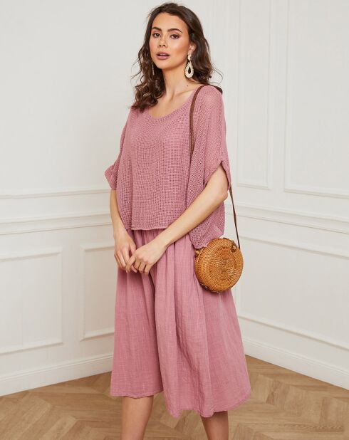 Robe 100% Lin Equanone vieux rose