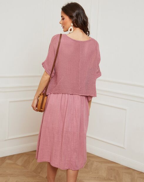 Robe 100% Lin Equanone vieux rose