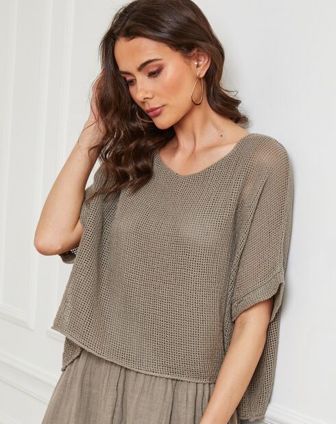 Robe 100% Lin Equanone taupe