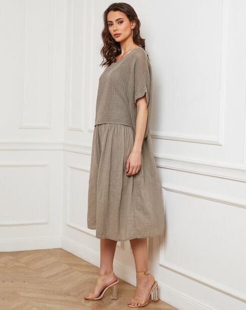 Robe 100% Lin Equanone taupe