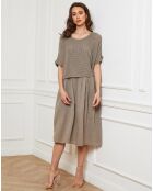 Robe 100% Lin Equanone taupe
