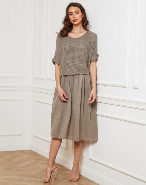 Robe 100% Lin Equanone taupe