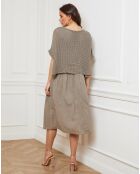 Robe 100% Lin Equanone taupe