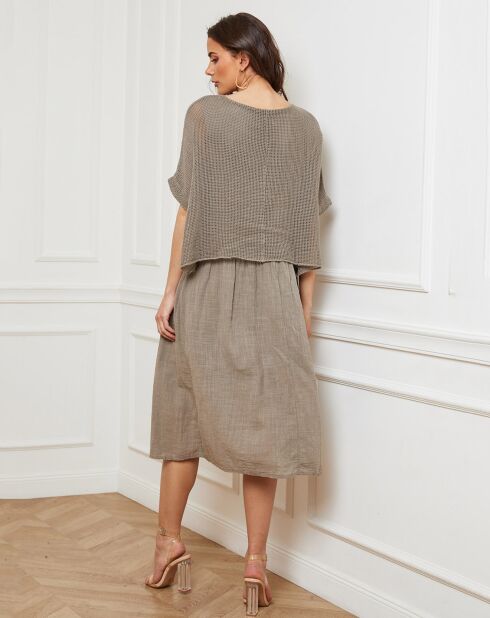 Robe 100% Lin Equanone taupe