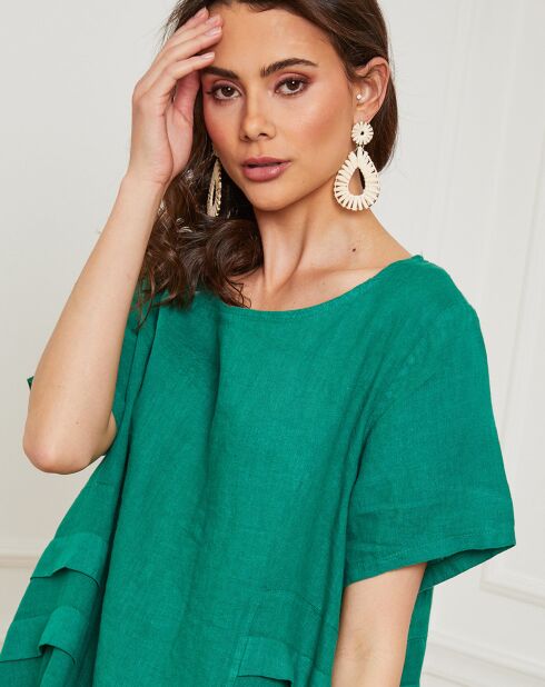 Robe 100% Lin Erbus verte